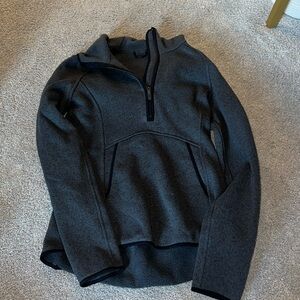 Lululemon Half-zip pullover. Inside is lined. Charcoal Gray. Size 4